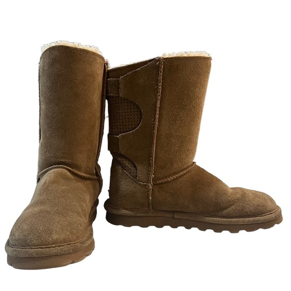 BearPaw Clara Boots Wonen’s 7 Tan Suede Wool Sheepskin Slip On Bear Paw - Picture 6 of 15